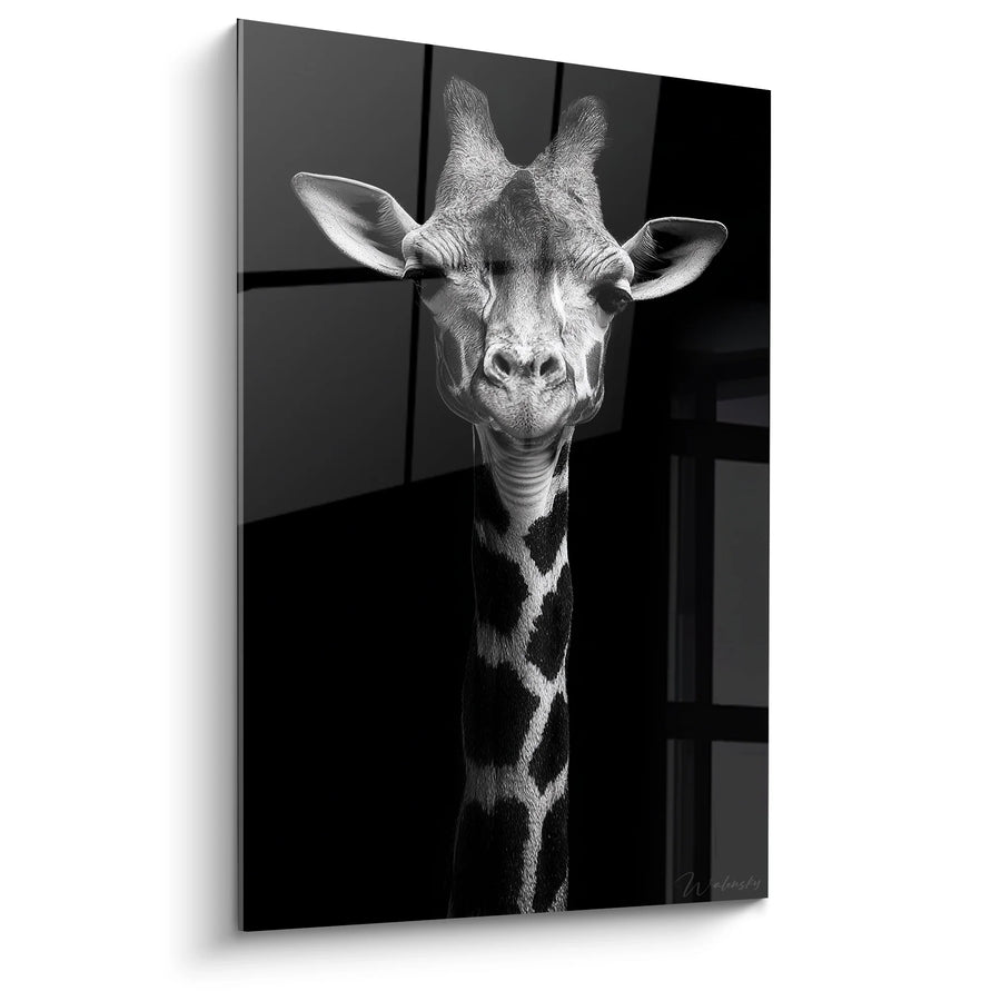 Tableau Girafe - Portrait Majestueux - Edition animaux noir et blanc