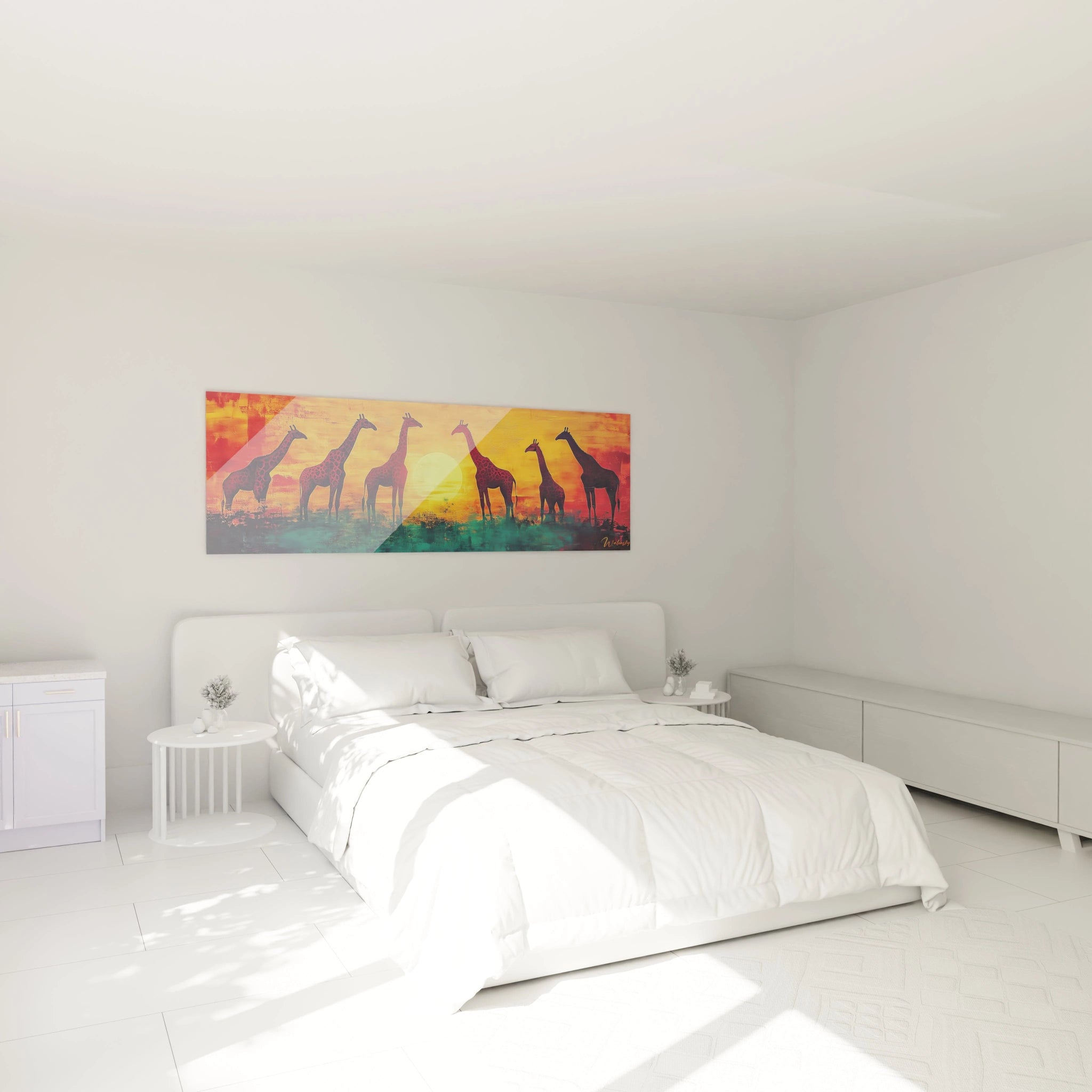 Tableau girafe Walensky aux couleurs vives pour une décoration intérieure moderne