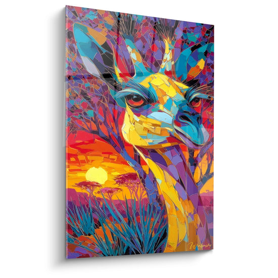 Giraffa di Tableau Arte Colorata - Savana Tropicale - edizione Isole e arcipelaghi