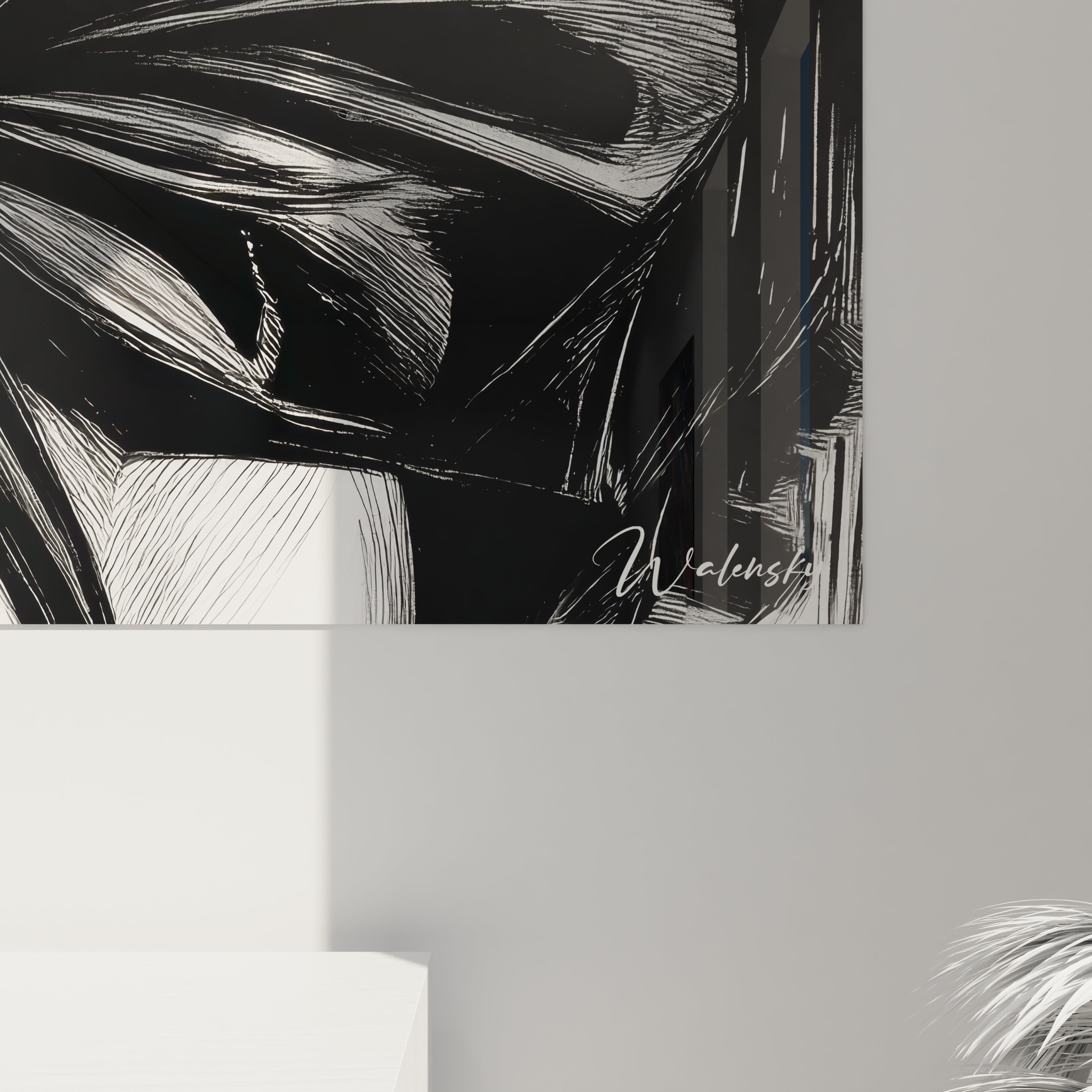 Tableau glamour noir et rouge de Walensky avec un design artistique moderne et élégant