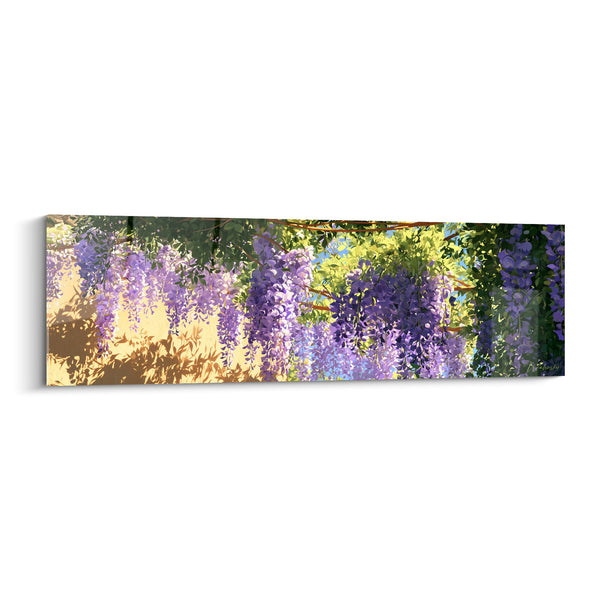 Tableau Glycine mauve et verte en pergola - Pause sous la tonnelle - Edition Glycine