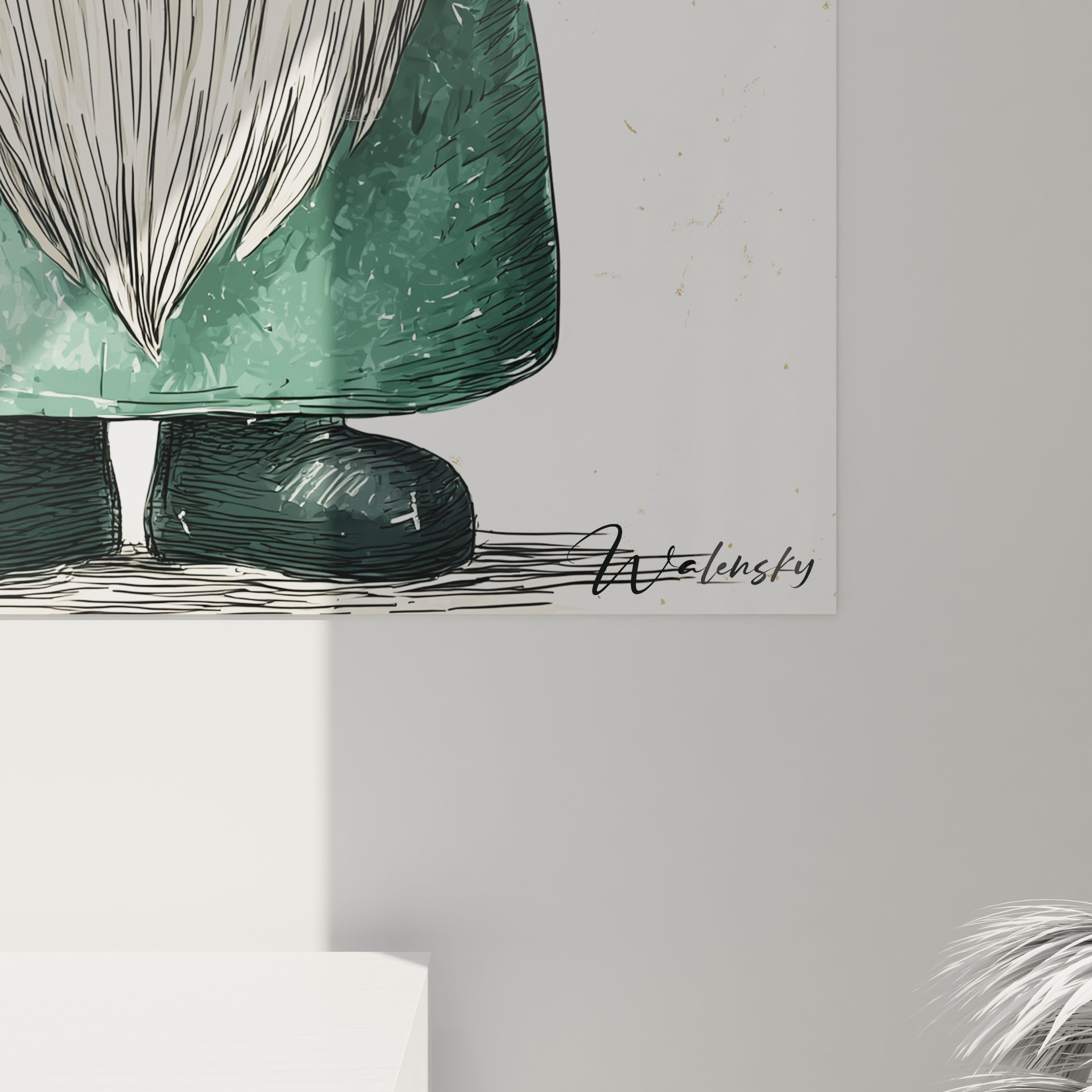 Tableau mural gnome de Noël par Walensky avec une illustration d'un gnome féérique