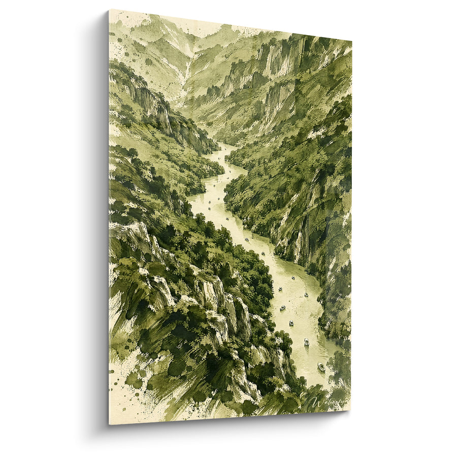 Olive and Cream Canyon Wall Art - Vertigo of Summits - Gorges du Verdon Edition Provence-Alpes-Côte d'Azur France