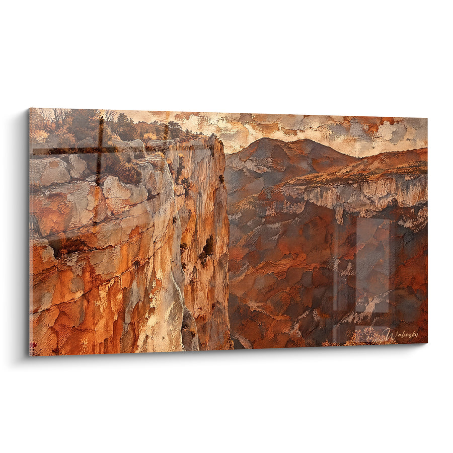 Painting Steep Cliffs in Ochre and Brown Canyon - Mineral Vertigo - Gorges du Verdon Edition Provence-Alpes-Côte d'Azur France