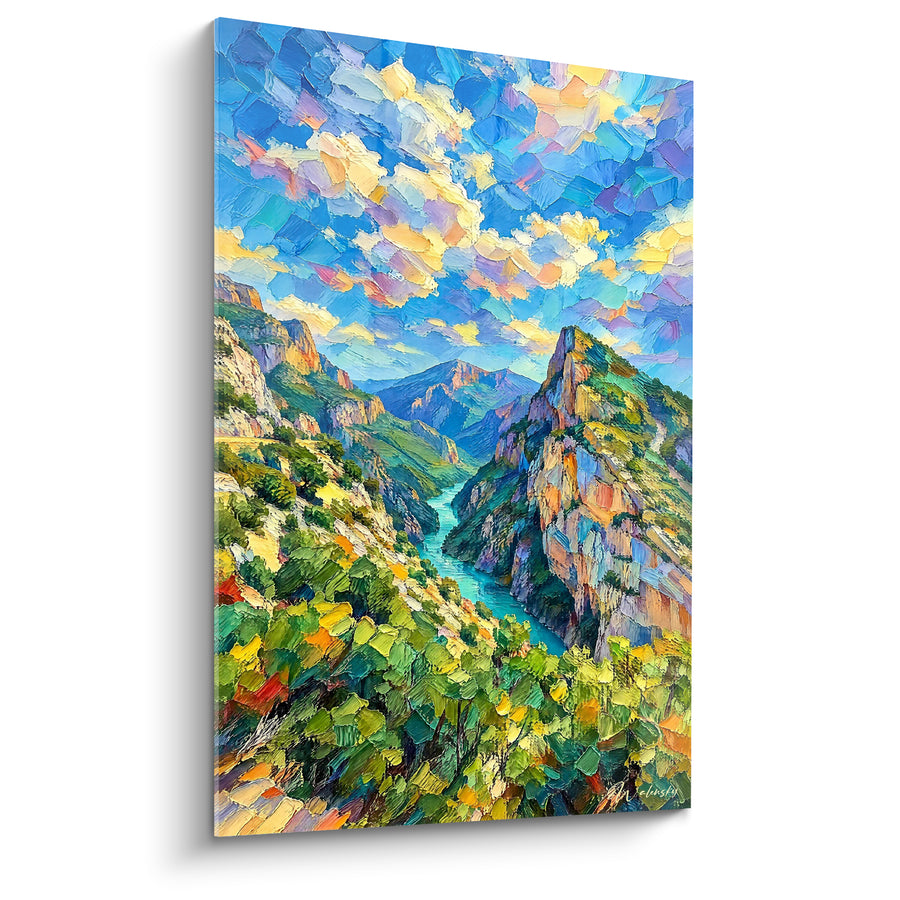Painting Turquoise Gorges and Verdant Cliffs - Mineral Escape - Gorges du Verdon Edition Provence-Alpes-Côte d'Azur France