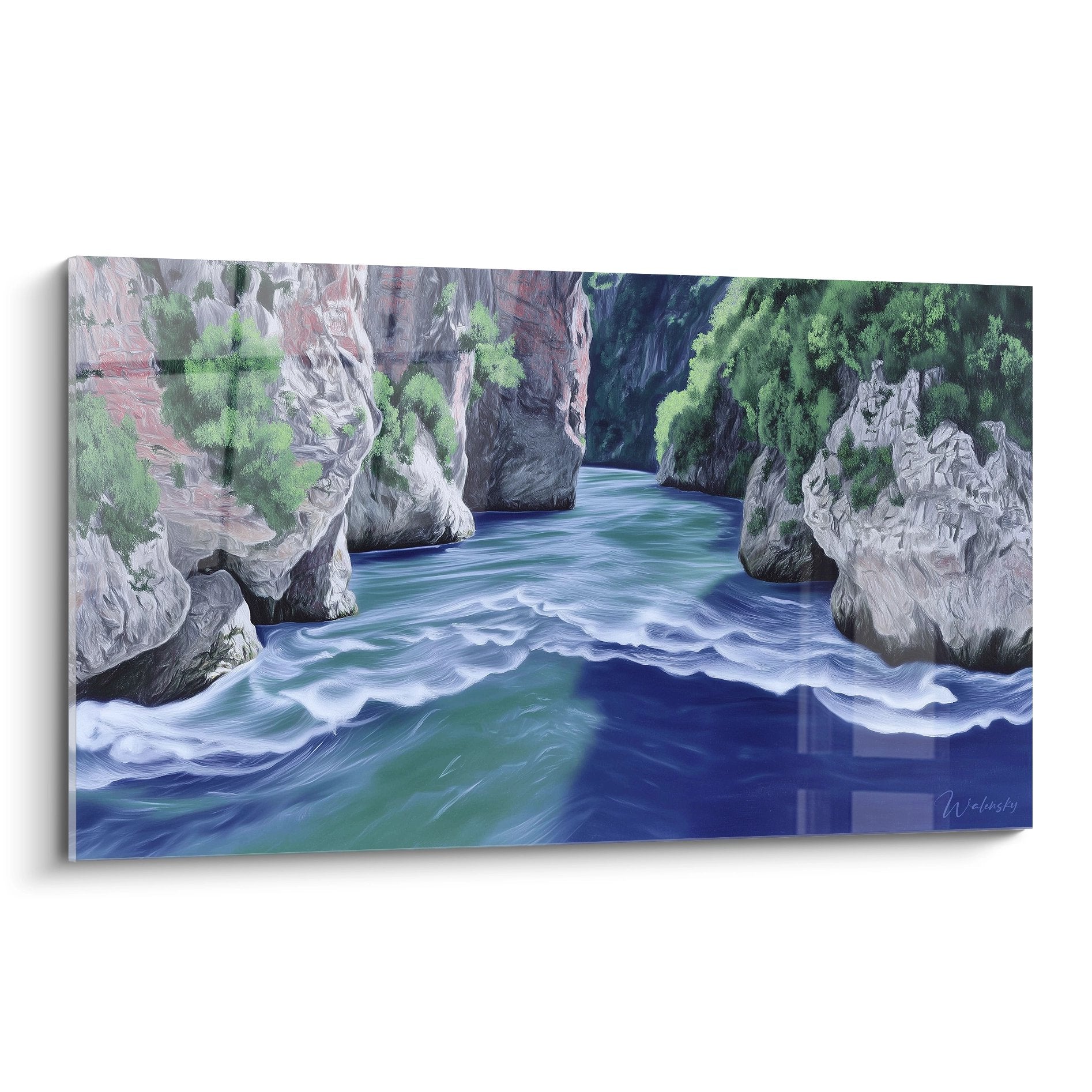 Tableau mural gorges rocheuses aux eaux turquoise, rivière de montagne entre falaises calcaires