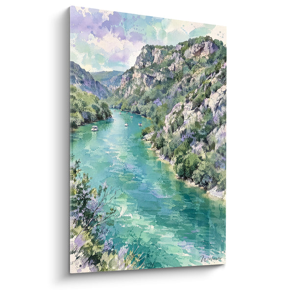 Tableau Gorges turquoise aux falaises calcaires - Évasion aquatique - Edition Gorges du Verdon Provence-Alpes-Côte d'Azur France