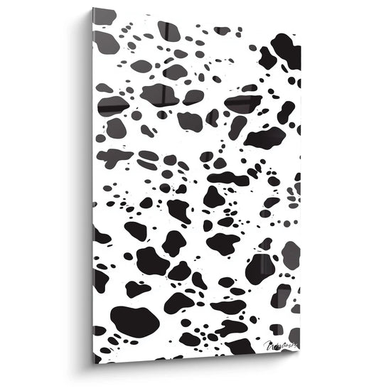 Tableau Gouttes Encre Dansantes Noir - édition tacheté noir et blanc