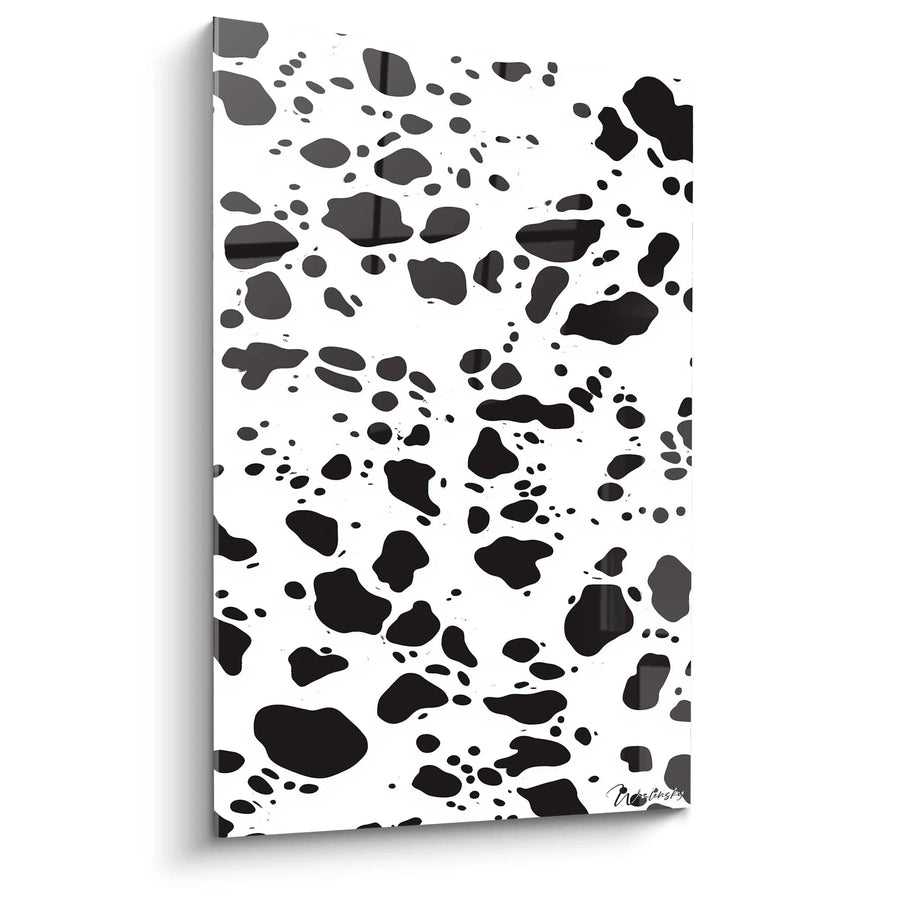 Tableau Gouttes Encre Dansantes Noir - édition tacheté noir et blanc