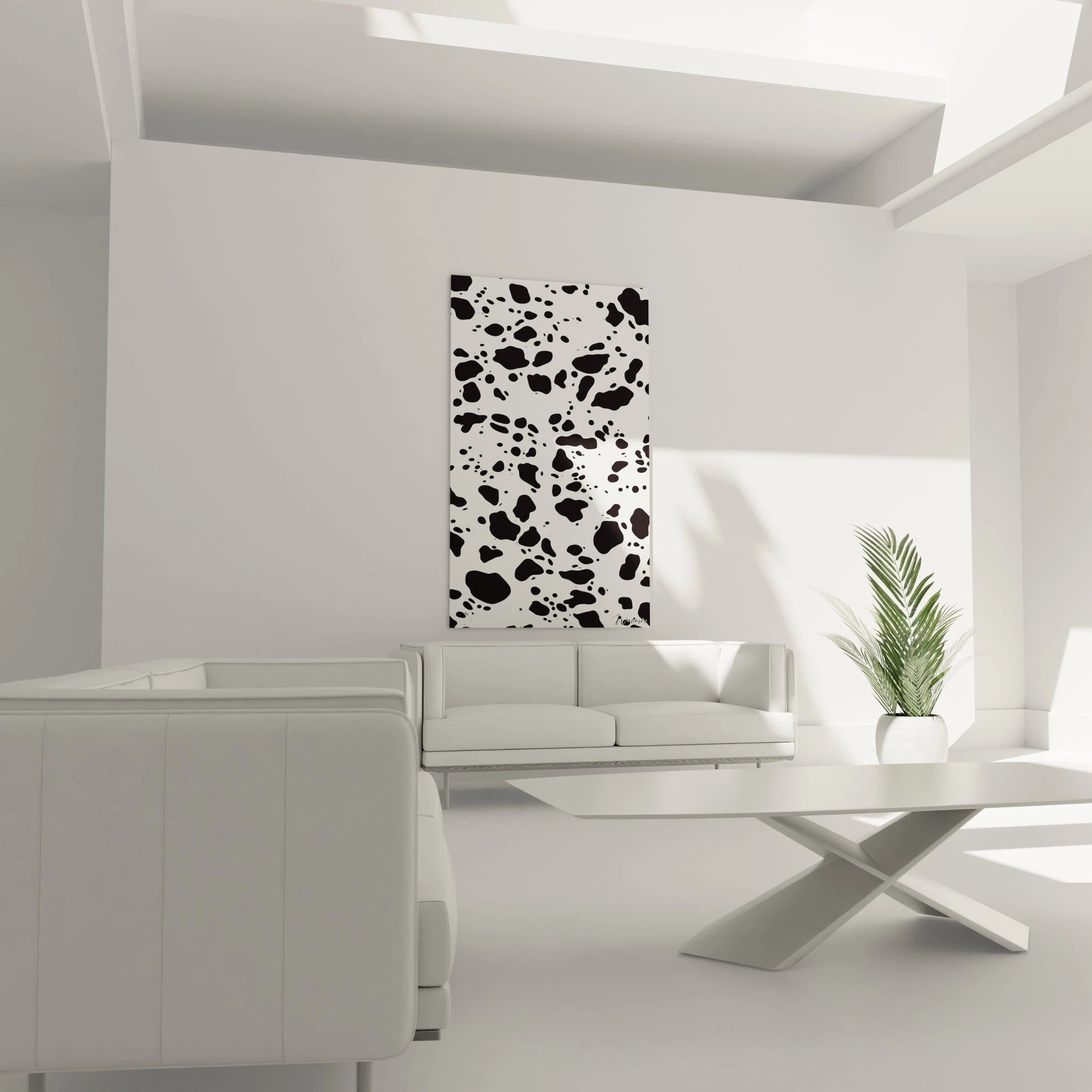 Tableau tacheté noir et blanc de Walensky, idéal pour décorer un intérieur moderne