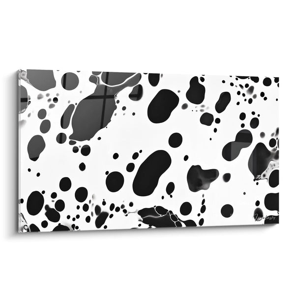 Tableau Gouttes Flottantes - édition tacheté noir et blanc