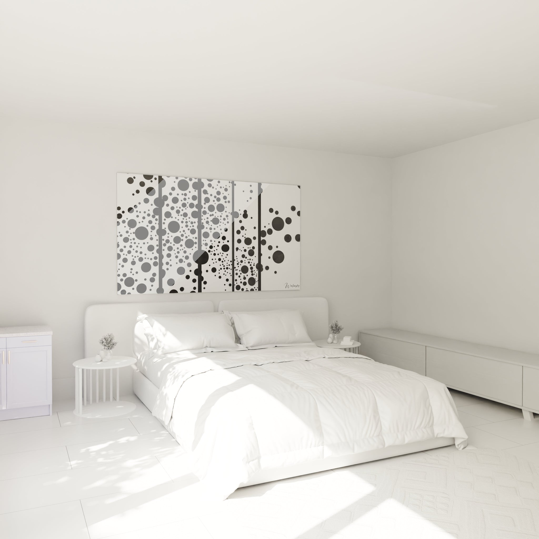 Tableau tacheté noir et blanc Walensky pour une décoration intérieure moderne