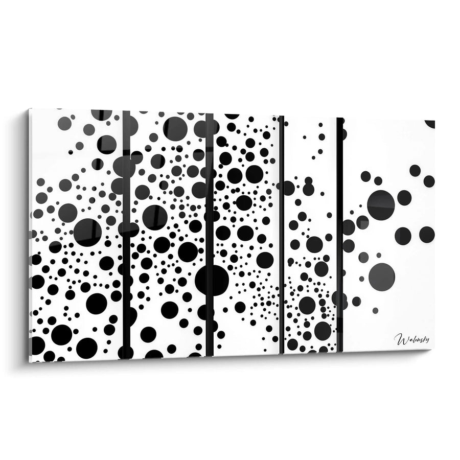 Tableau Gouttes Rythmées - édition tacheté noir et blanc