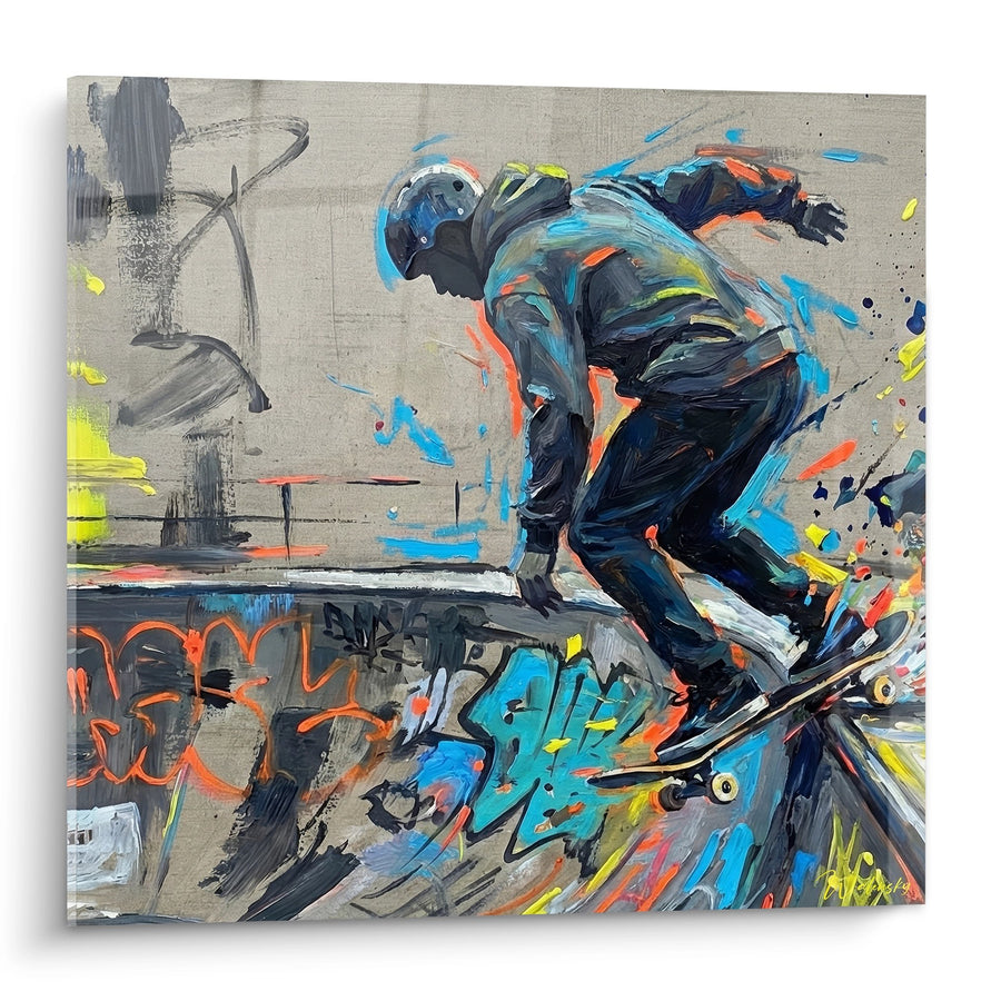 Tableau Graffeur en Action Multicolore - Énergie Urbaine - Edition Brooklyn
