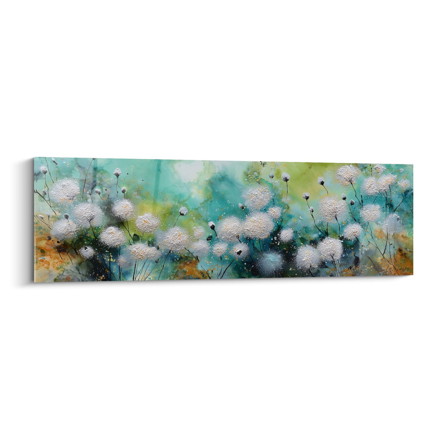 Tableau Champ de Graminées aux Tons Turquoise et Blancs - Douceur Champêtre - Edition Graminées