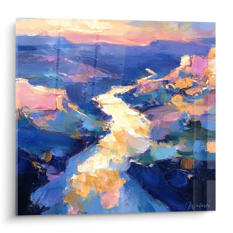 Grand Canyon painting - Golden twilight lights - Gorges and canyons edition