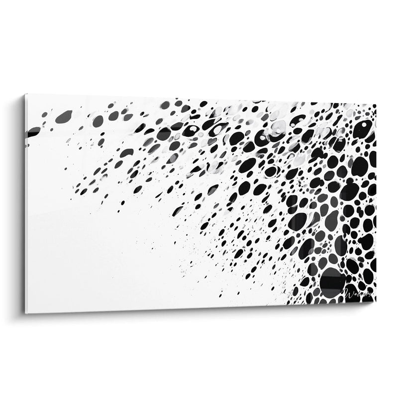 Hail Abstract Painting - speckled black and white edition