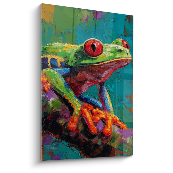 Tableau Grenouille verte aux yeux rouge vif - Vigie tropicale - Edition grenouille