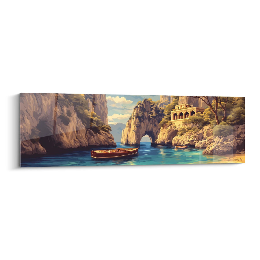 Tableau Grotte Marine et Bateau - Rivages Secrets - édition Grottes Naturelles