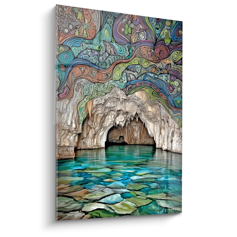 Tableau Grotte Marine Psychédélique - Voyage Spirituel - édition Grottes Naturelles