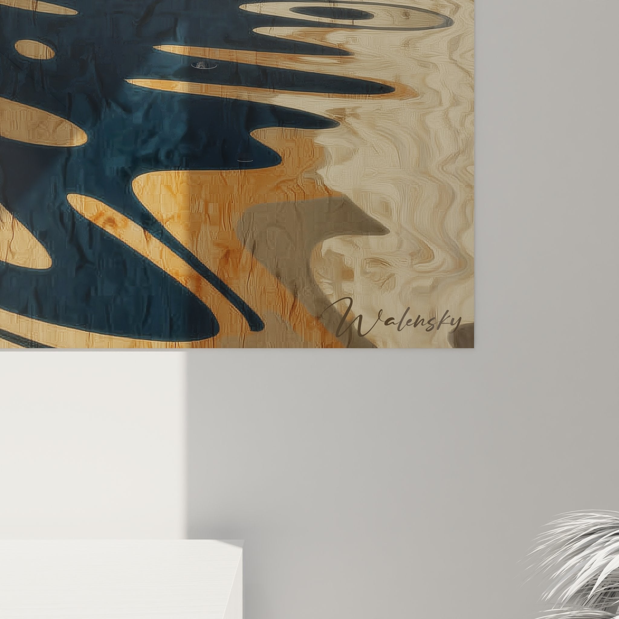 Vue ensemble tableau grotte marine reflets dorés caverne illuminée décoration art mural grottes naturelles