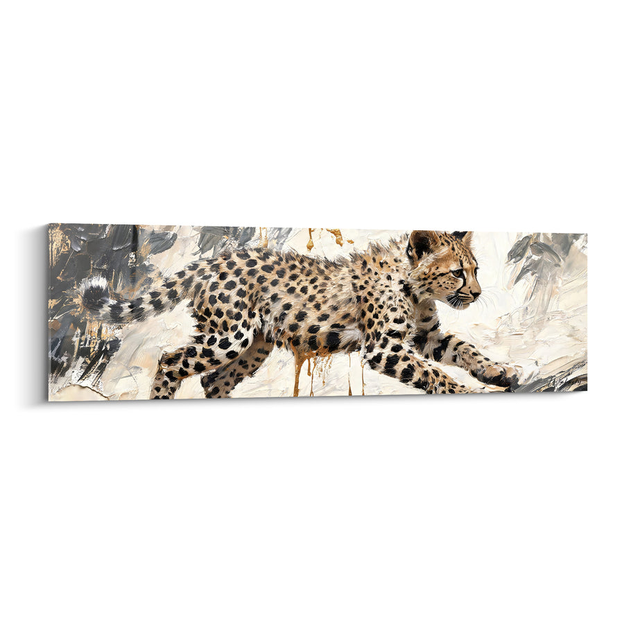 Tableau Guépard fauve et ivoire en pleine foulée - Sprint furtif - Edition Guépard