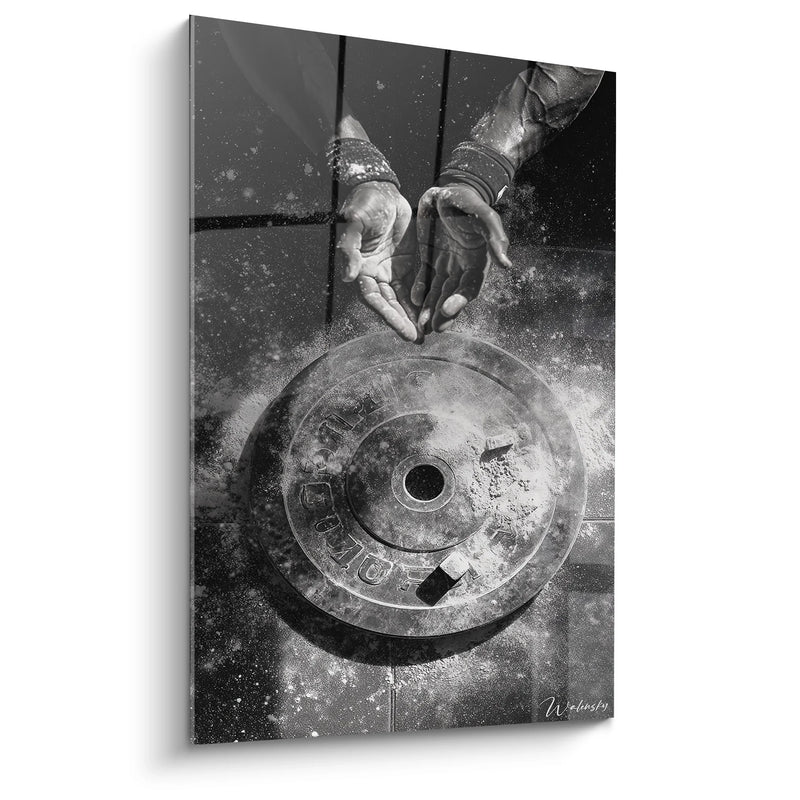 Weightlifting Wall Art - Strength and Determination - Black and White Sports Edition