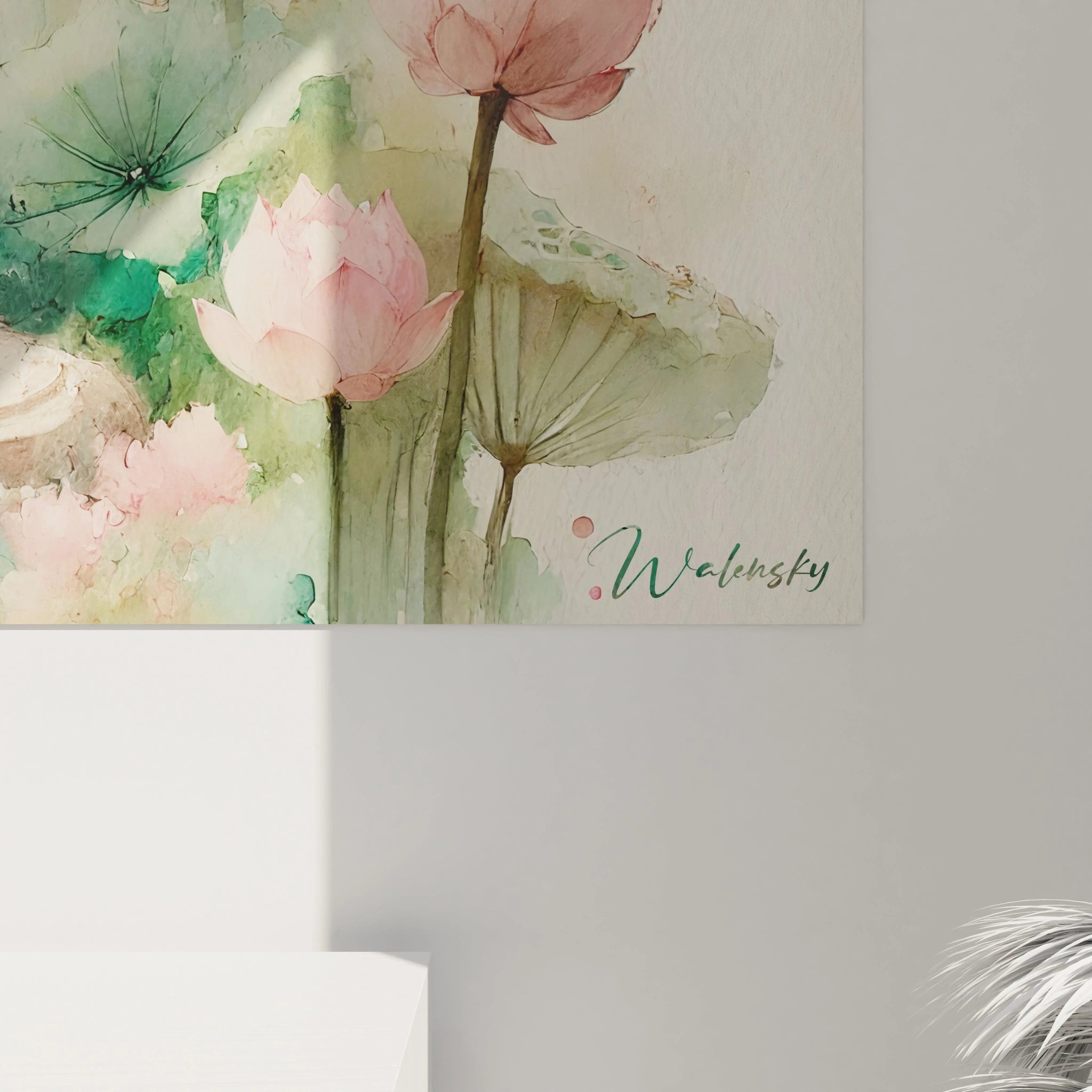 En gros plan, les détails de ce tableau Bouddha révèlent une esthétique unique entre abstraction et réalisme, renforçant son effet apaisant.






