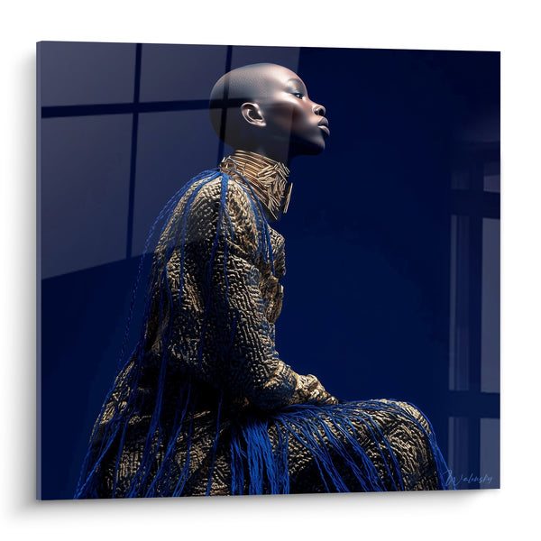 Golden Silhouette with Navy Fringe - Proud Harbor - Haute Couture Edition
