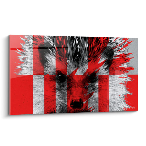 Tableau Hérisson au damier rouge et gris - Alerte graphique - Edition Hérisson