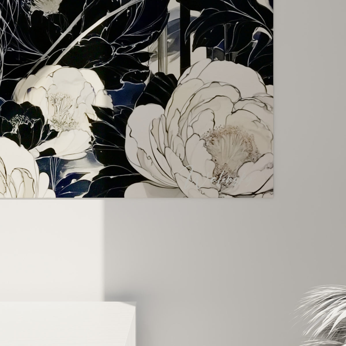 Détail des piquants texturés noir et blanc du hérisson, traits d'encre fins sur fond ivoire strié de gris