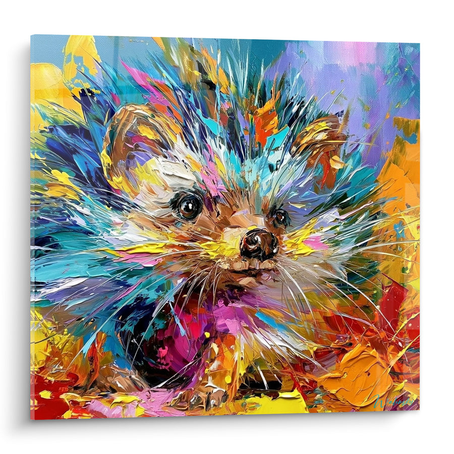 Tableau Hérisson au regard perçant multicolore - Explosion sauvage - Edition Hérisson
