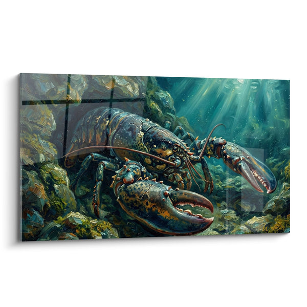 Tableau Homard Majestueux dans les Profondeurs Marines Turquoise - Roi des Fonds Océaniques - Edition Homard