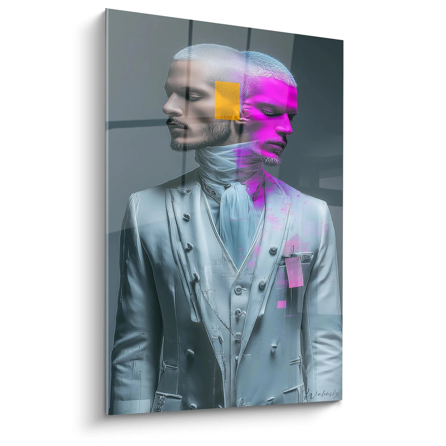 Schilderij Zakenman - Fusie Roze Magenta - editie mannelijke schoonheid