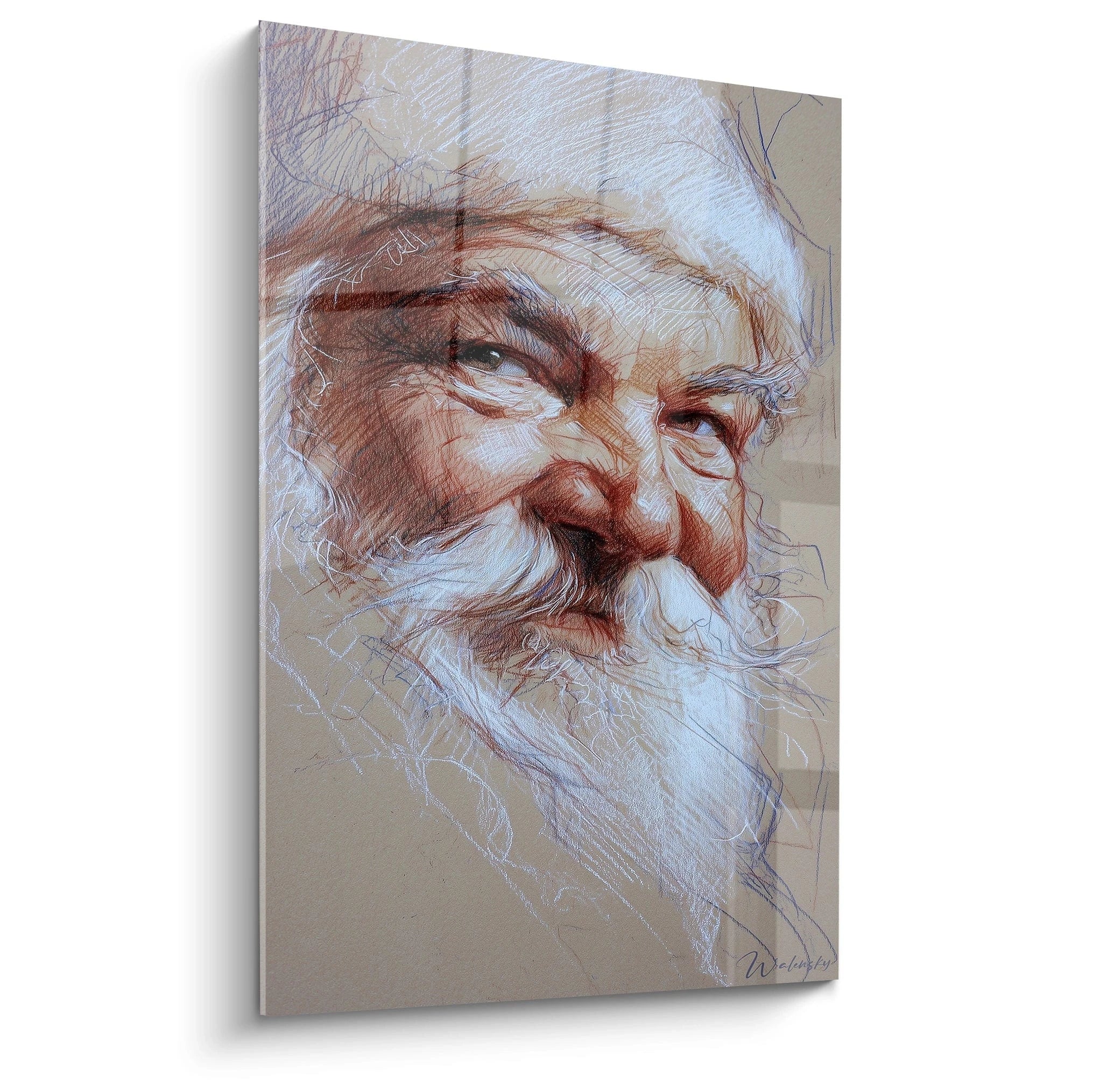 Tableau Homme Père des neiges bienveillant - édition Noel - Walensky