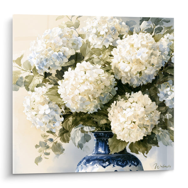 Tableau Vase bleu marine aux motifs peints ventru - Panse arrondie ornementée - Edition Hortensia