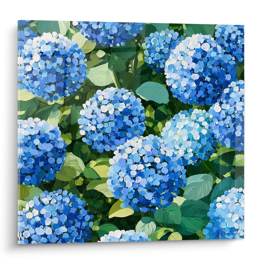 Tableau Ombelles bleues et vertes en buisson dense - Feuillage touffu foisonnant - Edition Hortensia