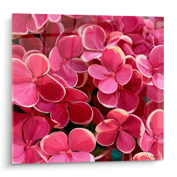 Tableau Fleurs roses et rouges en gros plan - Éclosion généreuse - Edition Hortensia