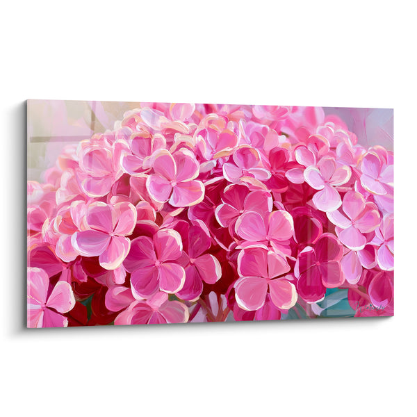 Tableau Hortensias roses aux pétales veloutés - Éclosion printanière - Edition Hortensia