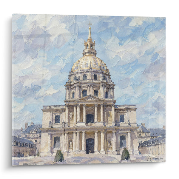 Tableau Dôme doré sous ciel bleu nuageux - Éclat du dôme royal - Edition Hôtel des Invalides  Île-de-France  France