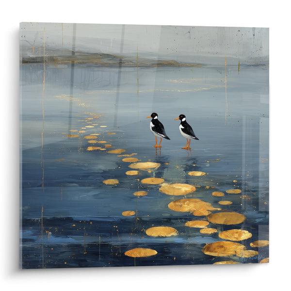 Schilderij Mosselen op Blauw en Gouden Kust - Waterige sereniteit - Feng Shui Noord Water Editie