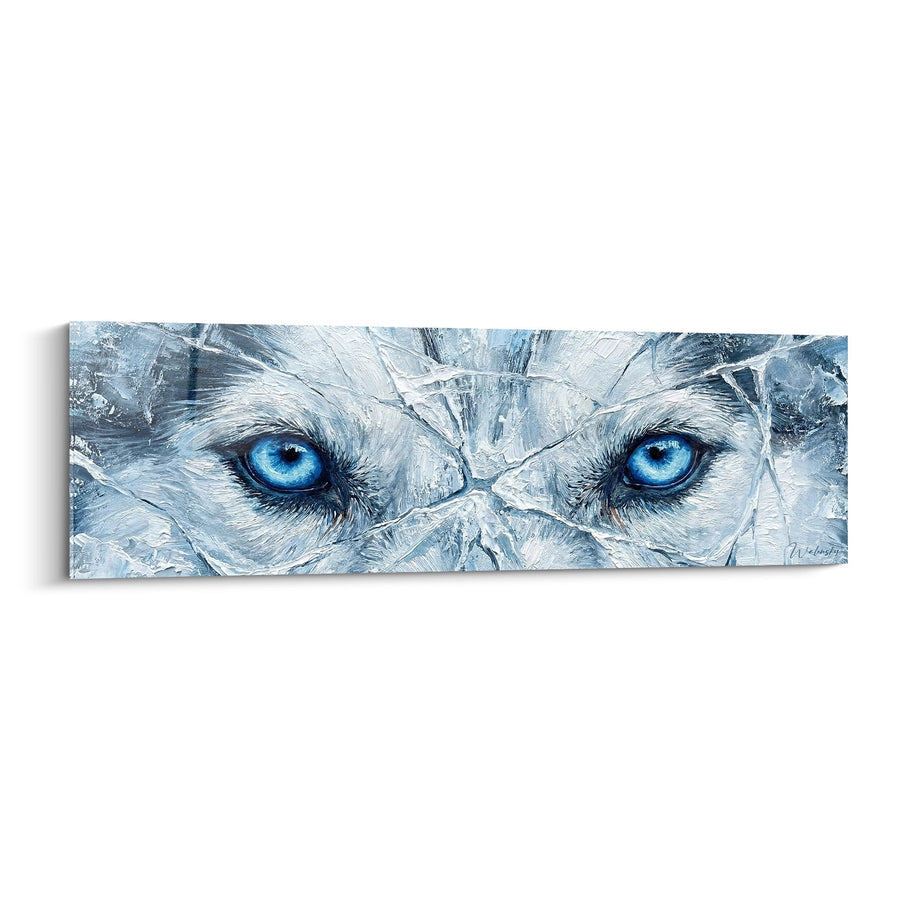 Tableau Regard Glacial aux Yeux Bleus Perçants - Intensité Nordique - Edition Husky Sibérien