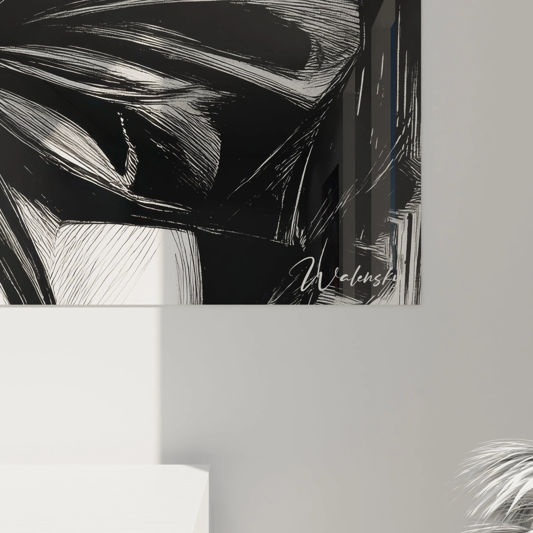 Tableau glamour noir et rouge de Walensky avec un design artistique moderne et élégant
