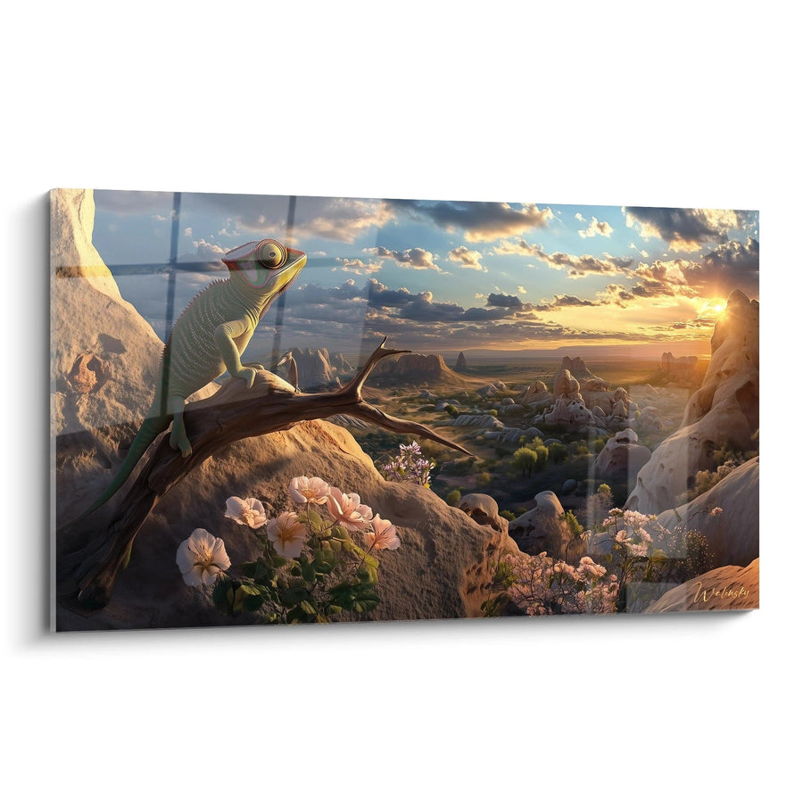 Tableau Iguane Rêveur de l'aube - édition caméléon