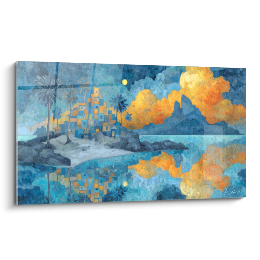 Cuadro isla tropical - Reflejos de oasis - edición Islas y archipiélagos