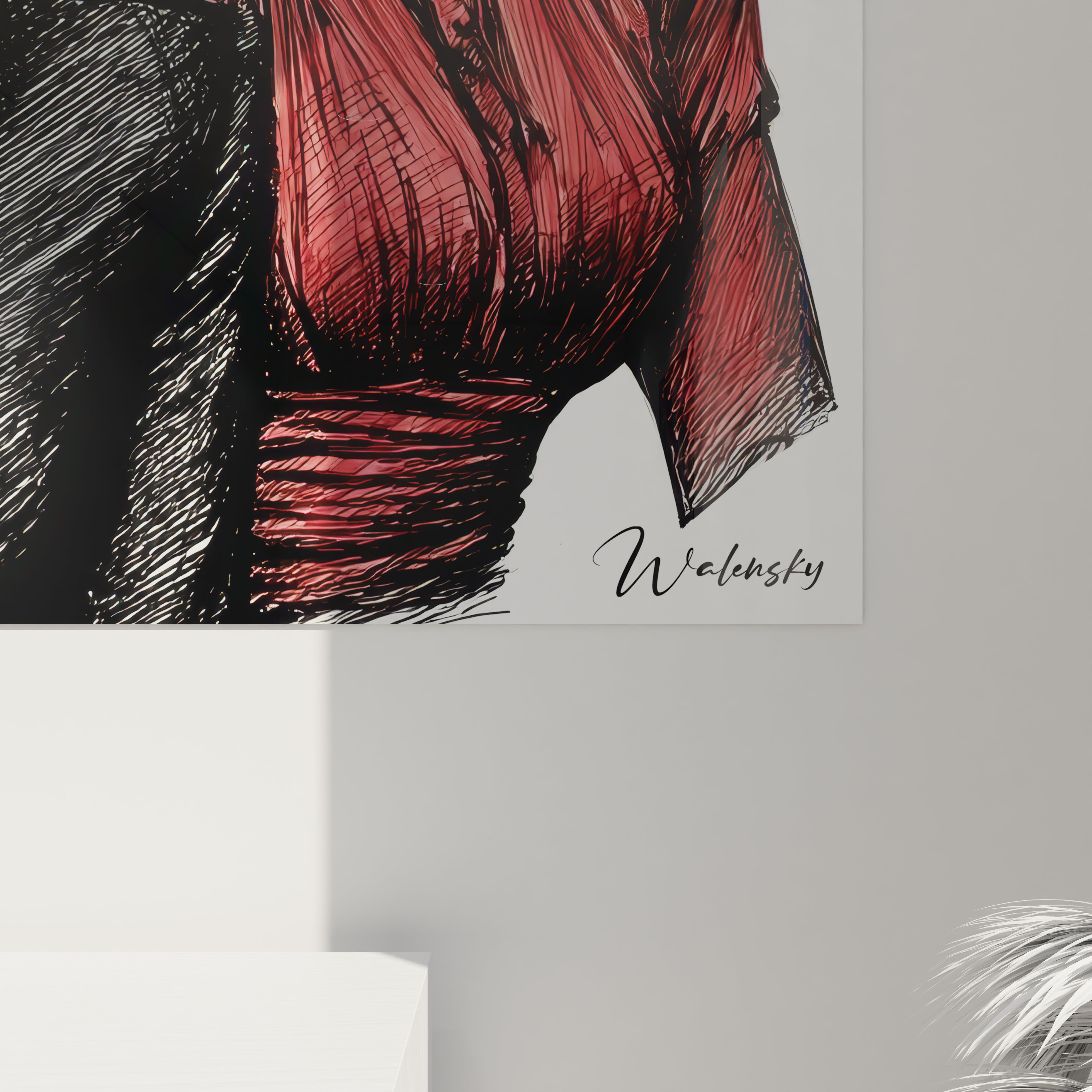 Tableau illustration de mode vintage de Walensky représentant une femme élégante en ancienne mode