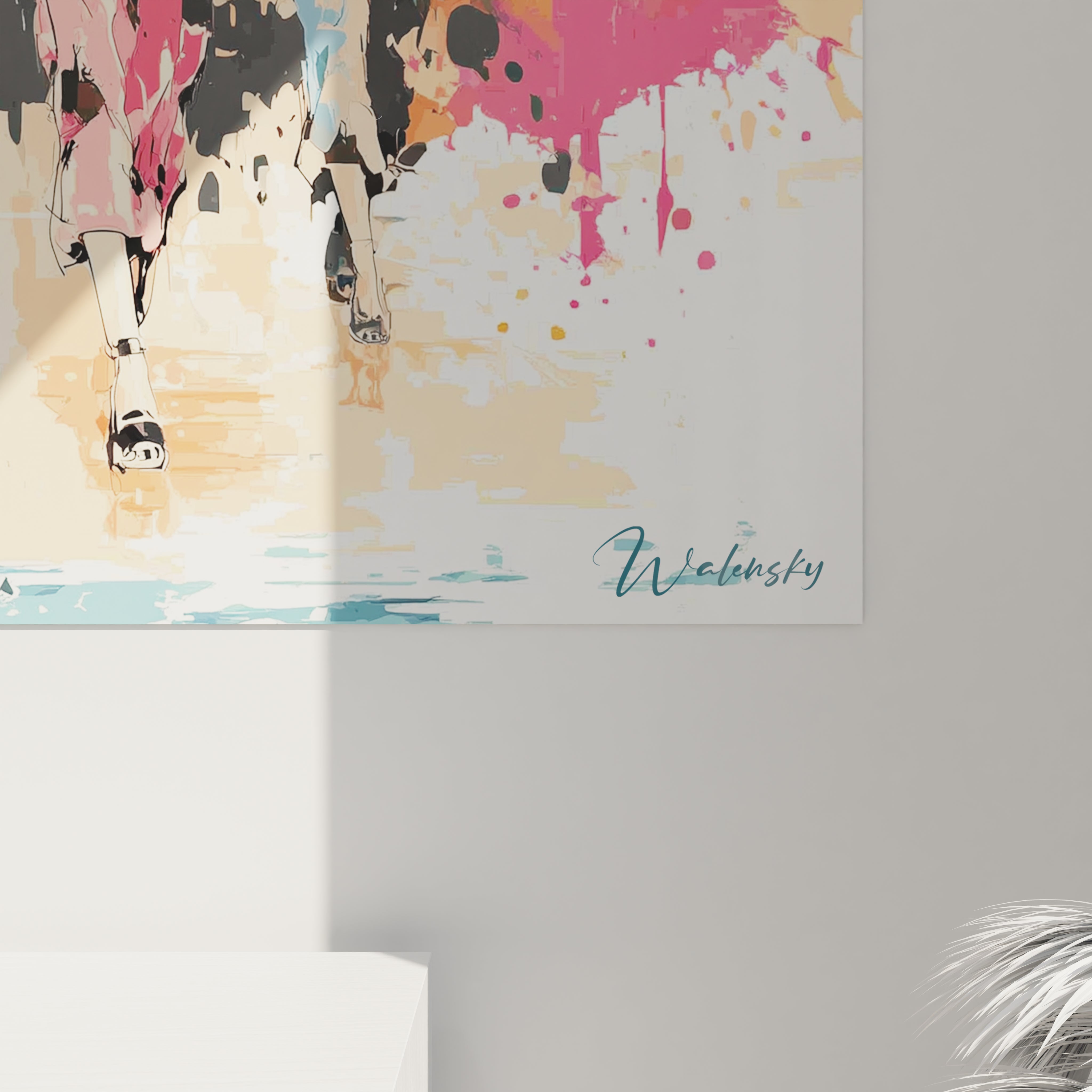 Tableau illustration mode de Walensky avec des couleurs vives et un design artistique moderne