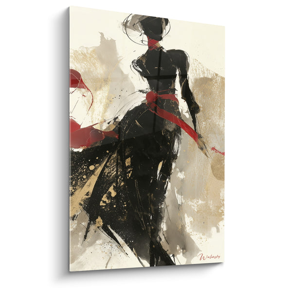 Black Silhouette with Red Belt Artwork - Sovereign Impulse - Fashion Illustration Edition