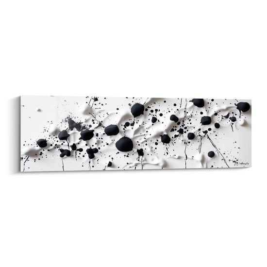 Tableau tacheté noir et blanc de Walensky avec éclaboussures artistiques pour décoration moderne
