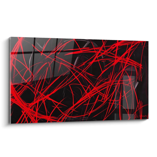 Tableau inspiré par Composition en ligne noire et rouge de Piet Mondrian N°2 – Hommage Artiste Célèbre